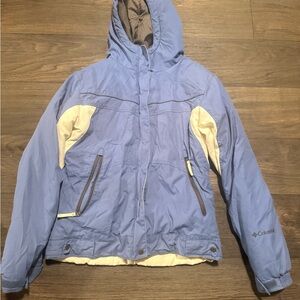 Columbia Light Blue and Cream Hooded Jacket